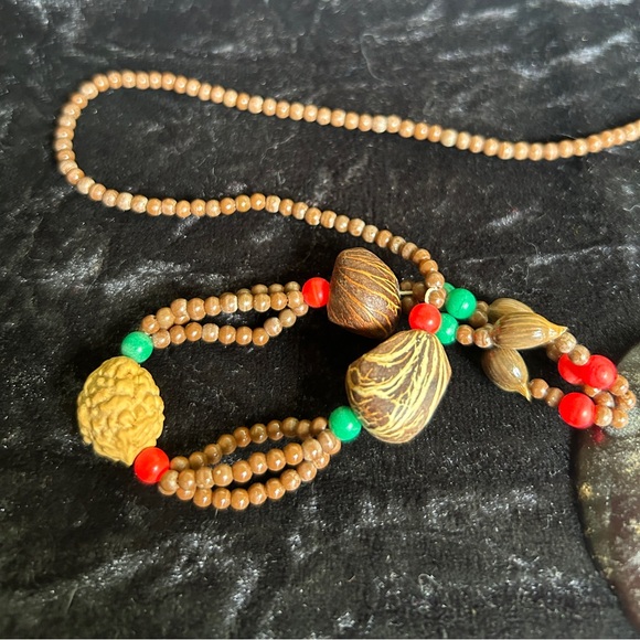 Artisan Made Seed & Nut Necklace Tagua Nut Necklace - Picture 3 of 3